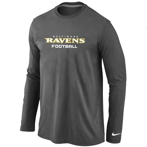 Nike Baltimore Ravens Authentic Font Long Sleeve NFL T-Shirt - Dark Grey